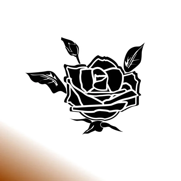 Icône Vectorielle Rose Illustration Simple — Image vectorielle