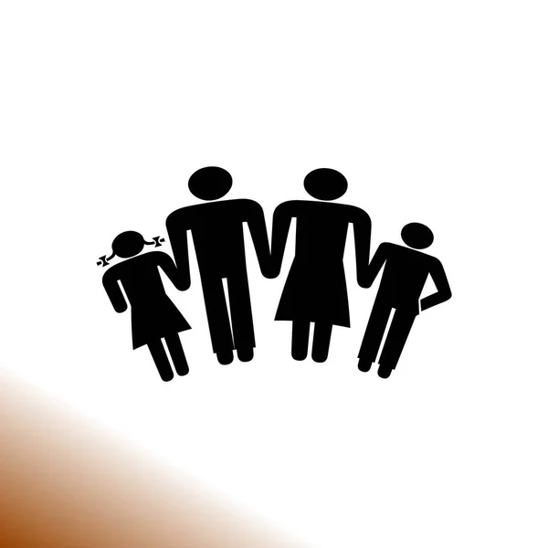 Familie Pictogram Eenvoudige Vectorillustratie — Stockvector