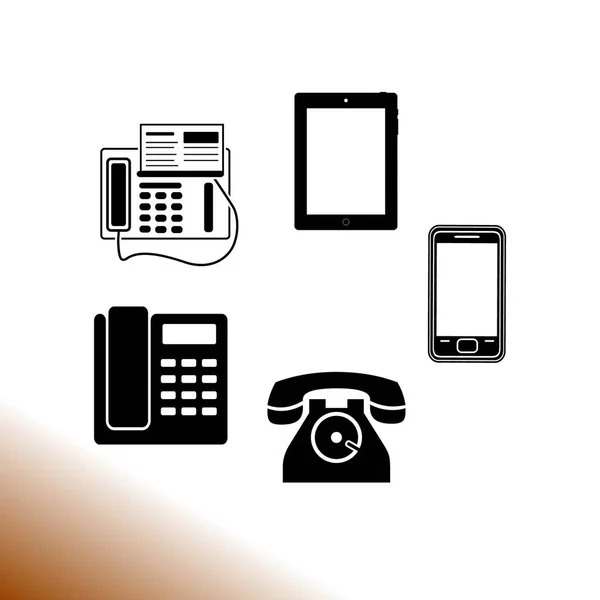 Vector Telefoontoestellen Geïsoleerd — Stockvector