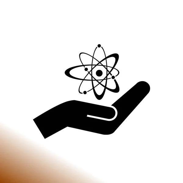 Atom Tecken Ikonen Enkel Illustration — Stock vektor