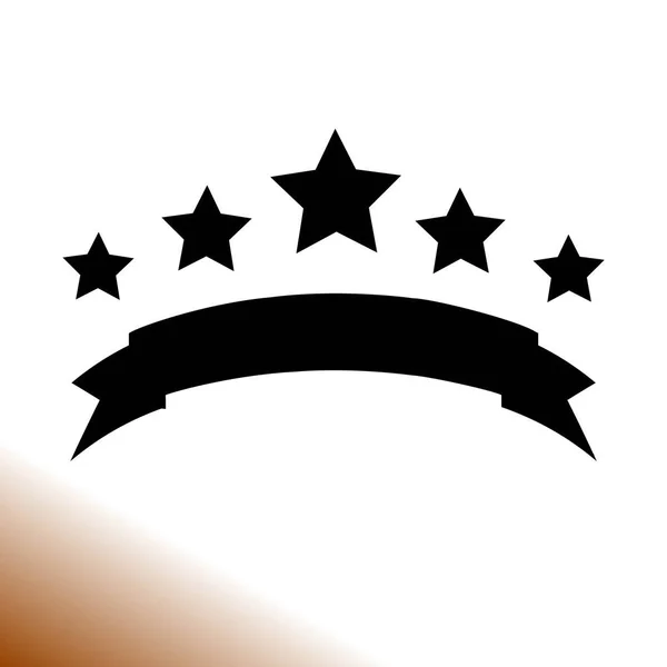 Cinco Estrellas Vector Icono — Vector de stock