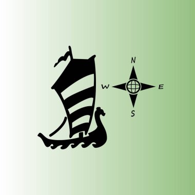 Pusula ve tekne vektör simgeler