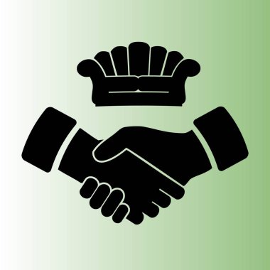 Kanepe ve el sıkışma vektör simgesi