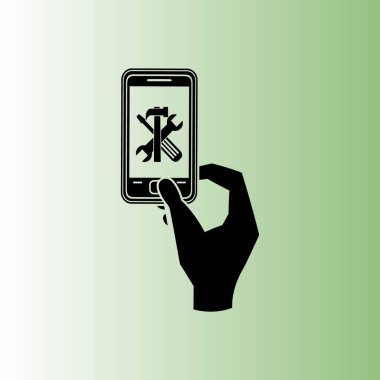 telefon ve el vektör simgesi onarmak