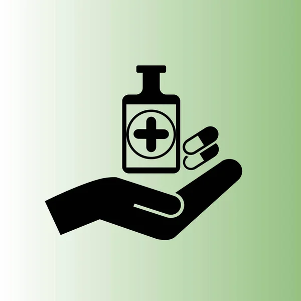 Medizin Und Hand Vektor Symbol — Stockvektor