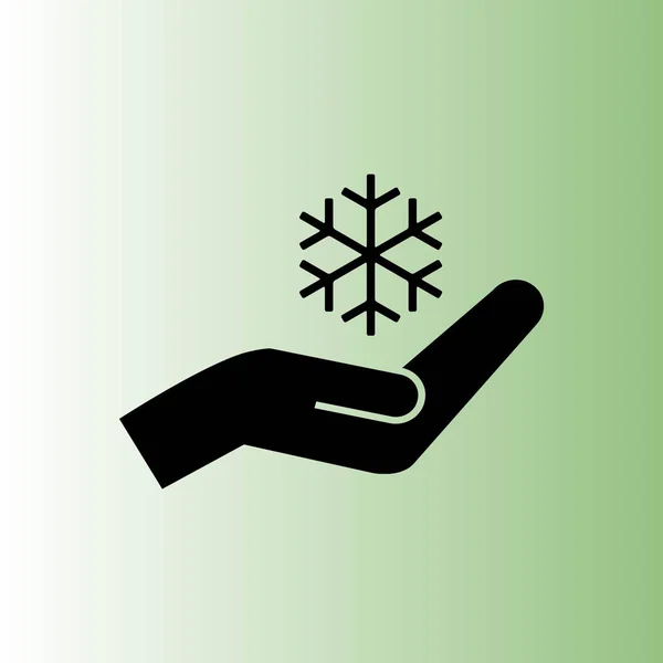 Copo Nieve Mano Icono Ilustración Simple — Vector de stock