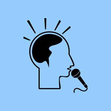 Düşünüyorum, mikrofon vektör çizim