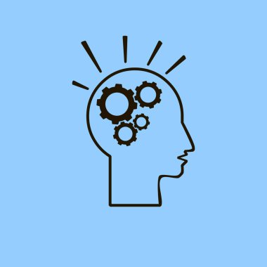 baş ve cogwheels vektör simgesi