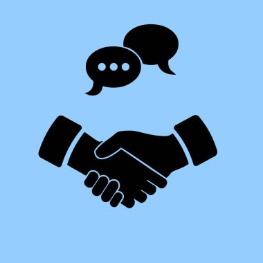 Toplantı simgesi, el sıkışma vektör çizim