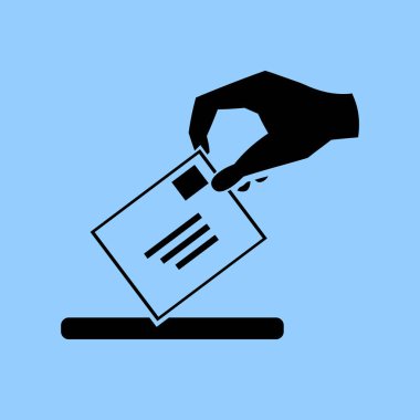 Posta vektör simgesi veren el