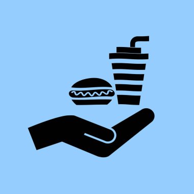 Sosisli ve içki vektör simgesi