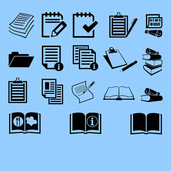 Iconos Documento Ilustración Simple — Vector de stock