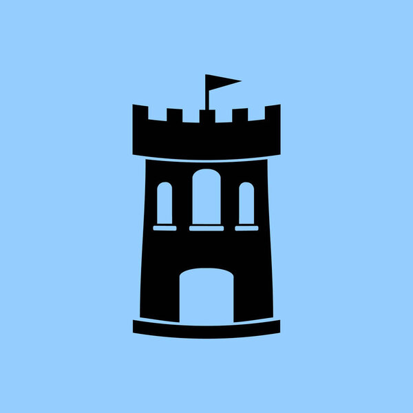 Castle vector icon simple illustration