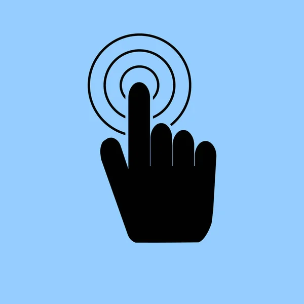 Hand Mit Knopfdruck Oder Zeigefinger Vektor Symbol — Stockvektor