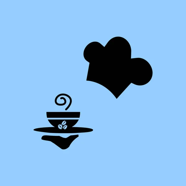 Camarero Con Una Taza Café Icono Vector — Vector de stock