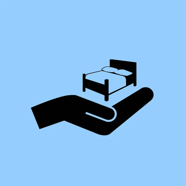 Bed Hand Vector Pictogram — Stockvector
