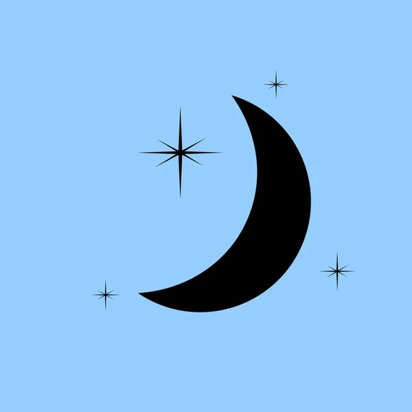 Moon Stars Vector Icon — Stock Vector