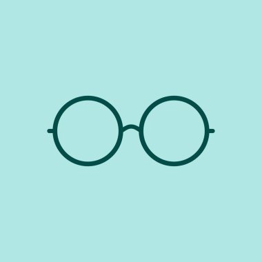 Vektör yuvarlak gözlük simgesi simgesi