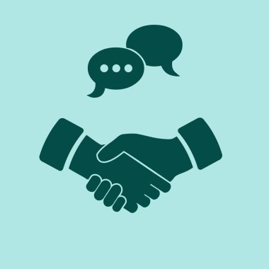 Toplantı simgesi, el sıkışma vektör çizim