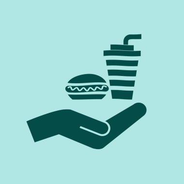 Sosisli ve içki vektör simgesi