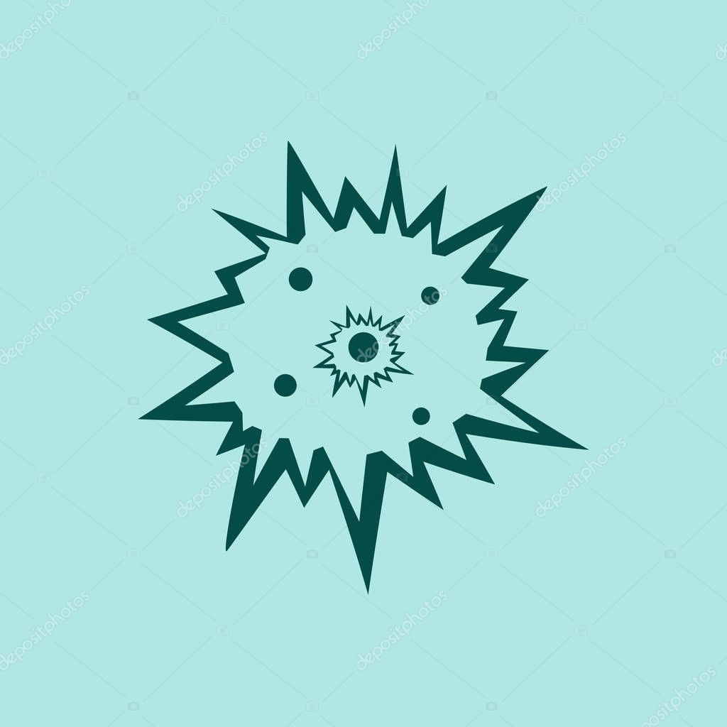 Flat explosion web icon, vector illustration