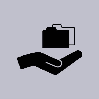 Klasör simgesi gri arka plan üzerinde 