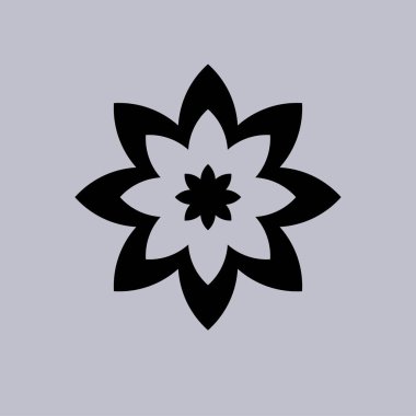 çiçek vektör simgesi gri arka plan üzerinde 