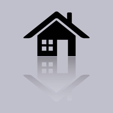 ev vektör simgesi gri arka plan üzerinde 