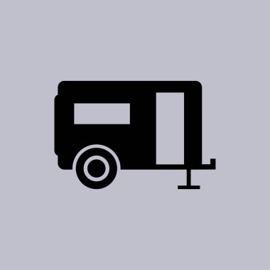 Rekreasyon araç simgesi gri arka plan üzerinde 