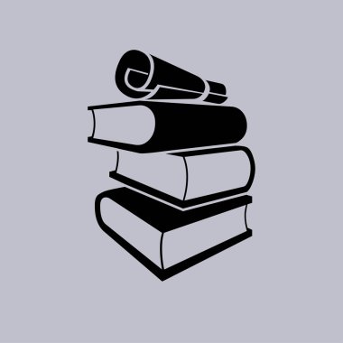kitap vektör simgesi gri arka plan üzerinde 