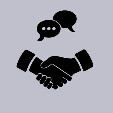 Toplantı simgesi, el sıkışma vektör çizim