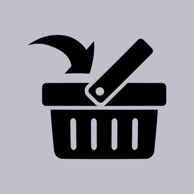 gri arka plan alışveriş sepeti simgesine 