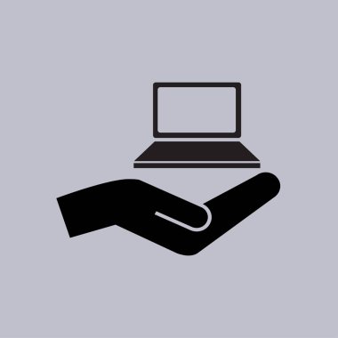 gri bilgisayar vektör simgesine 