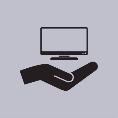 TV vektör simgesi Grey 