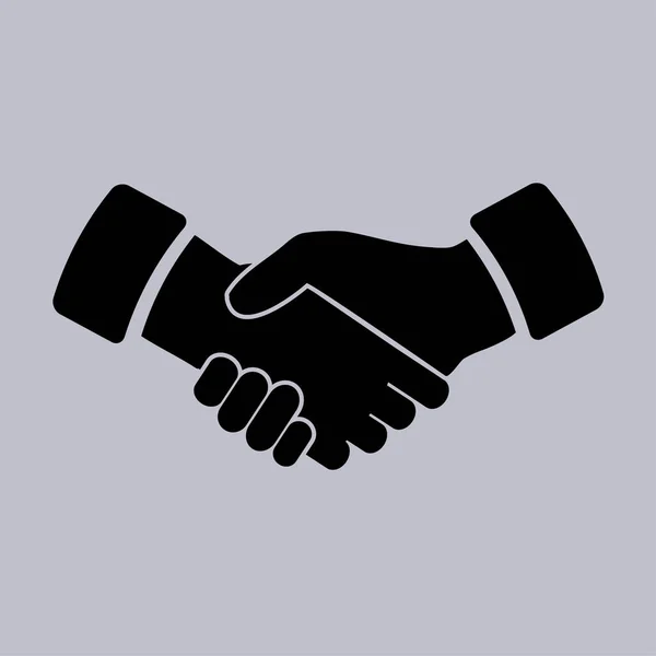 Handshake Vector Icon Grey Background — Stock Vector