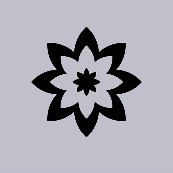 灰色の背景に花のベクトル アイコン — ストックベクタ