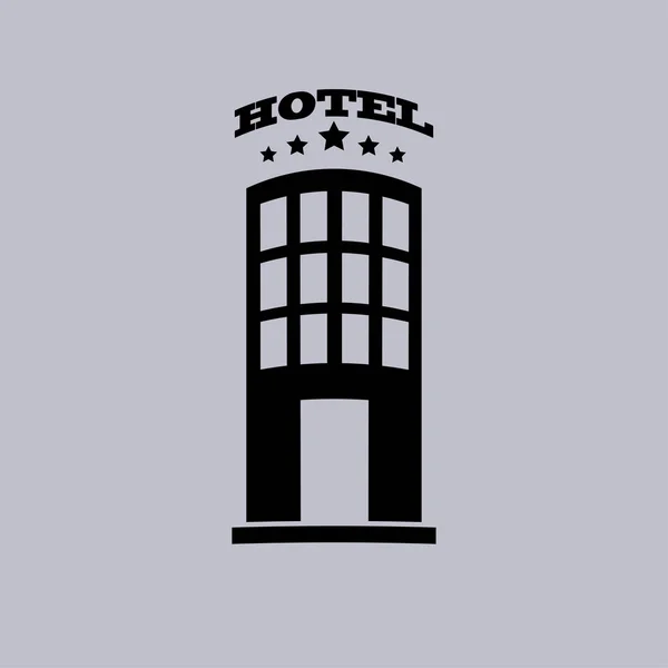 Hotel Vector Pictogram Grijze Achtergrond — Stockvector