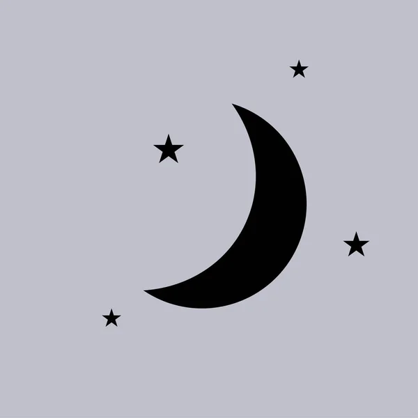 Lune Étoiles Icône Vectorielle — Image vectorielle