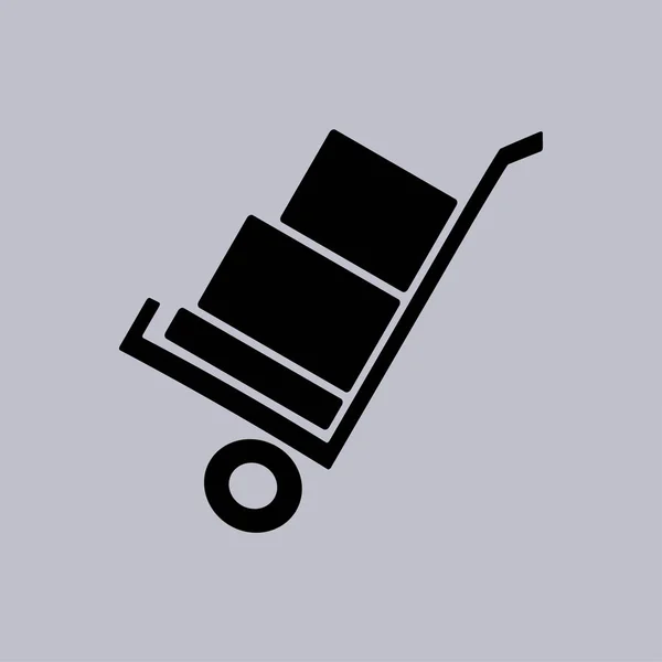 Icône Vectorielle Chariot Main Sur Fond Gris — Image vectorielle