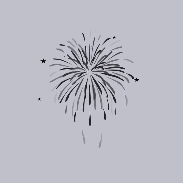 Feuerwerk Vektor Symbol Auf Grauem Hintergrund — Stockvektor