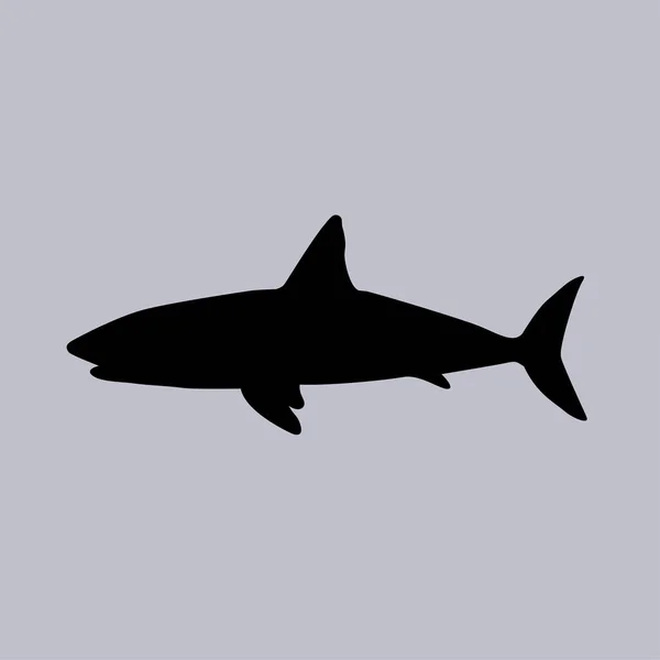 Ícone Vetor Tubarão Fundo Cinza — Vetor de Stock