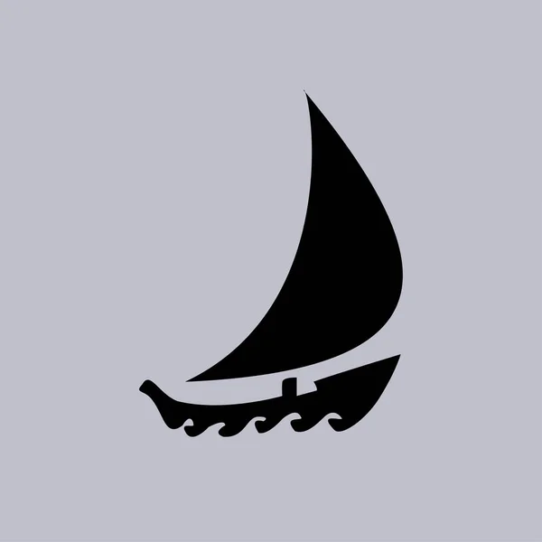 Boat Vector Icon Grey Background — Stock Vector