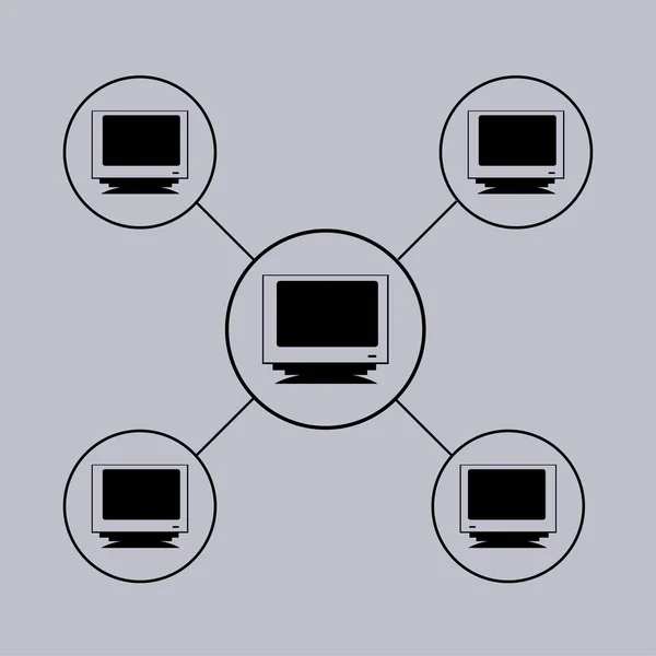 Network Icon Grey — Stock Vector