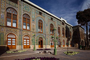 Tahran, İran'ın Gülistan Sarayı. Geleneksel mozaik gösterilir