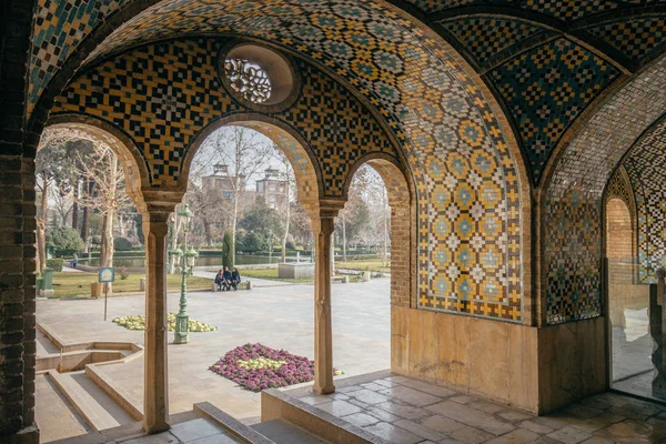 Golestan Palast Teheran Iran Traditionelles Mosaik Wird Gezeigt — Stockfoto