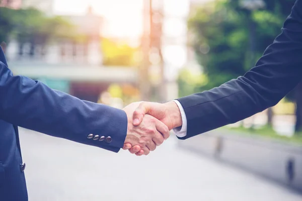 Team Business Partners Skakar Hand Tillsammans Till Hälsning Starta Ett — Stockfoto