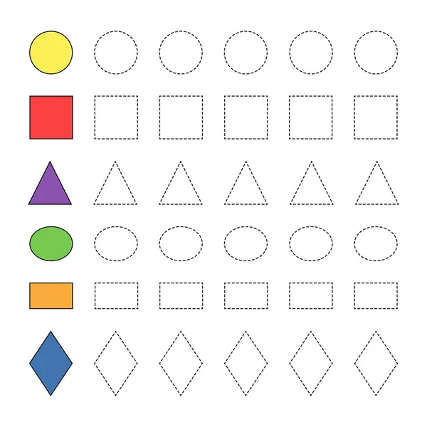 Vektor Zeichnung Arbeitsblatt Für Vorschulkinder Mit Einfachem Spielschwierigkeitsgrad Einfaches Lernspiel — Stockvektor