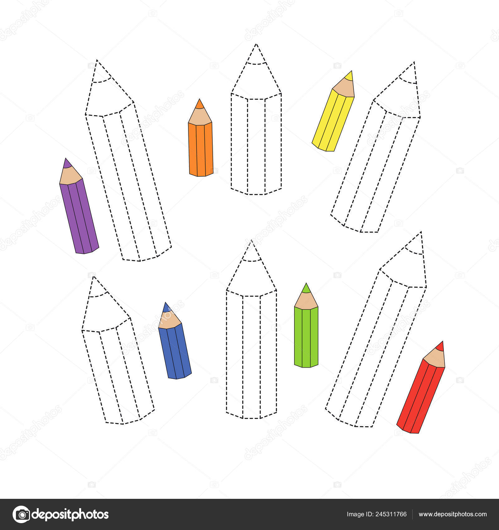 vector drawing worksheet preschool kids easy gaming level difficulty simple stock vector image by c olyaruta yandex ru 245311766