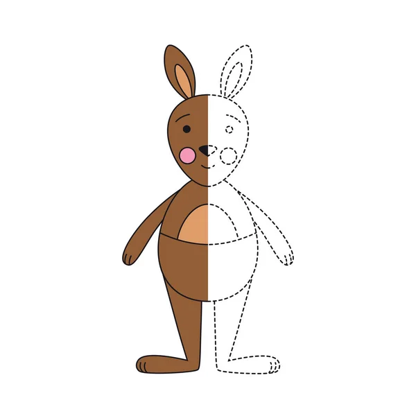 Einfaches Lernspiel Für Kinder Vektor Illustration Von Lustigem Känguru Für — Stockvektor
