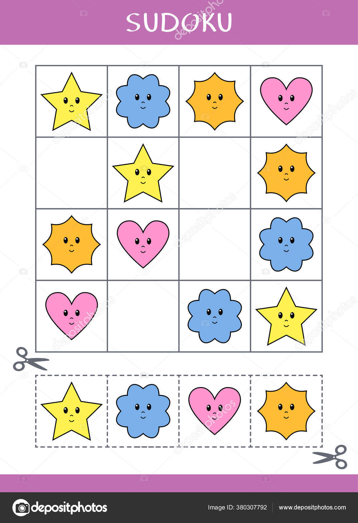 Sudoku para crianças jogo de lógica simples